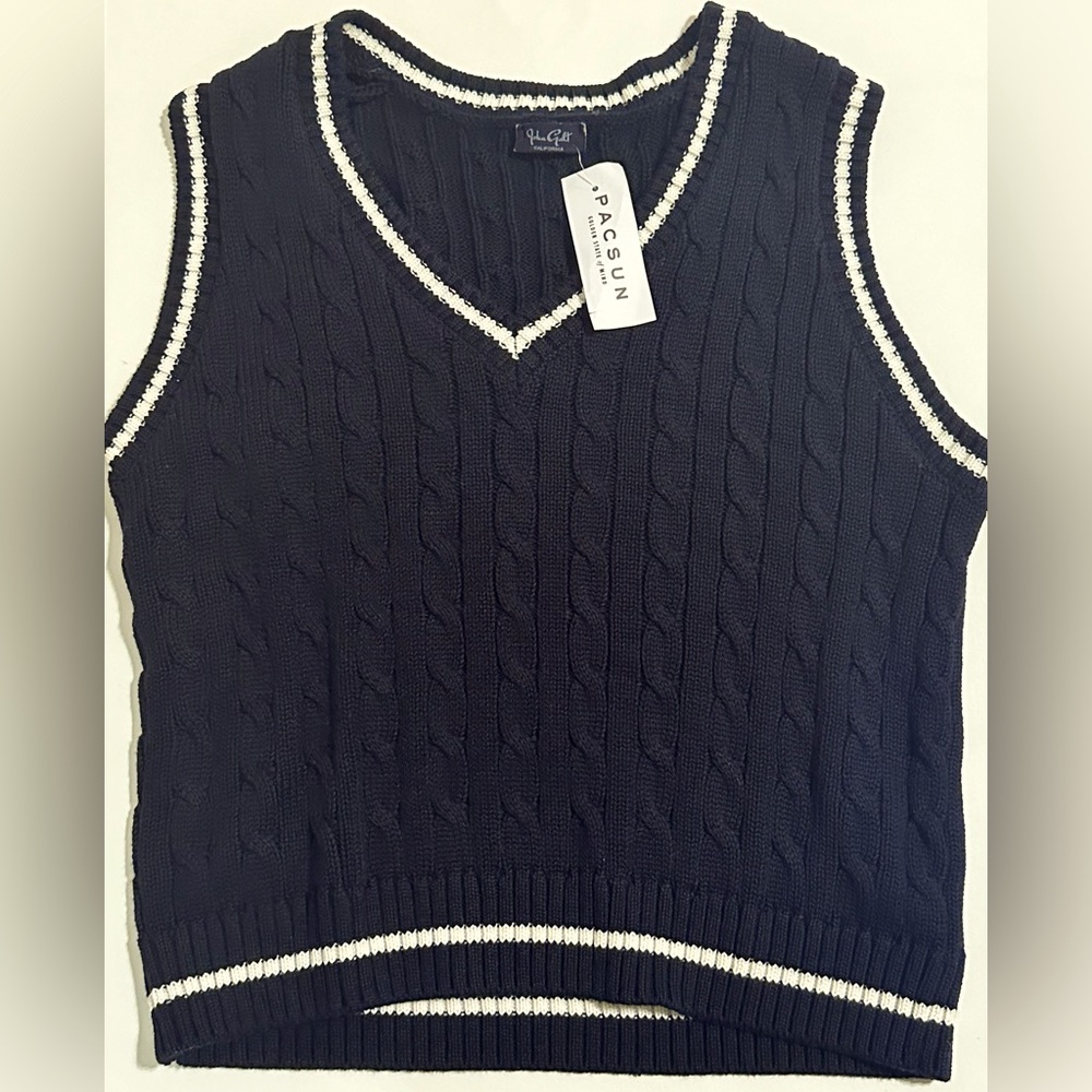 John Galt Navy Marlena Sweater Vest — Brand New, Unworn — 1SZ SIZE